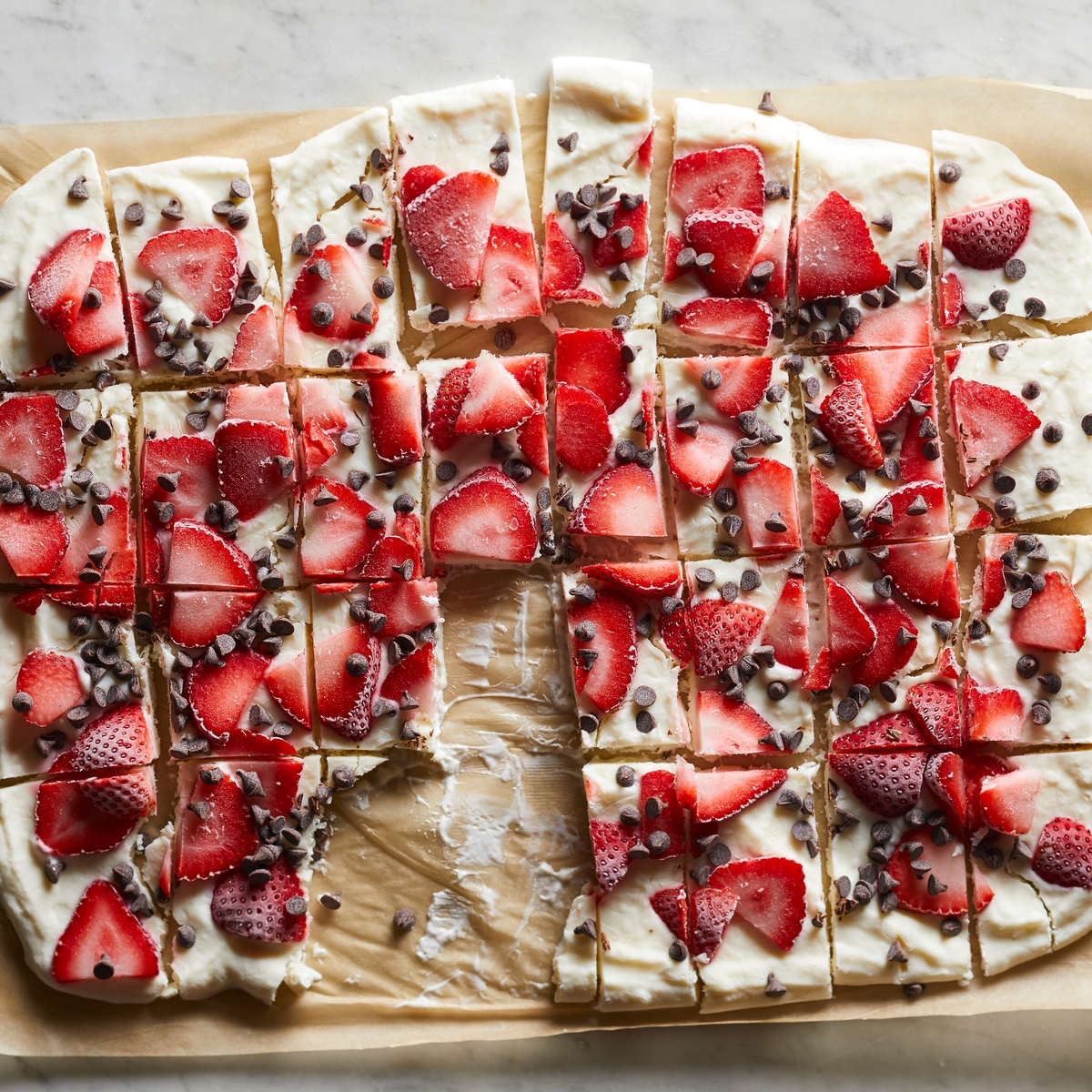 Strawberry & Chocolate Frozen Yogurt Bark