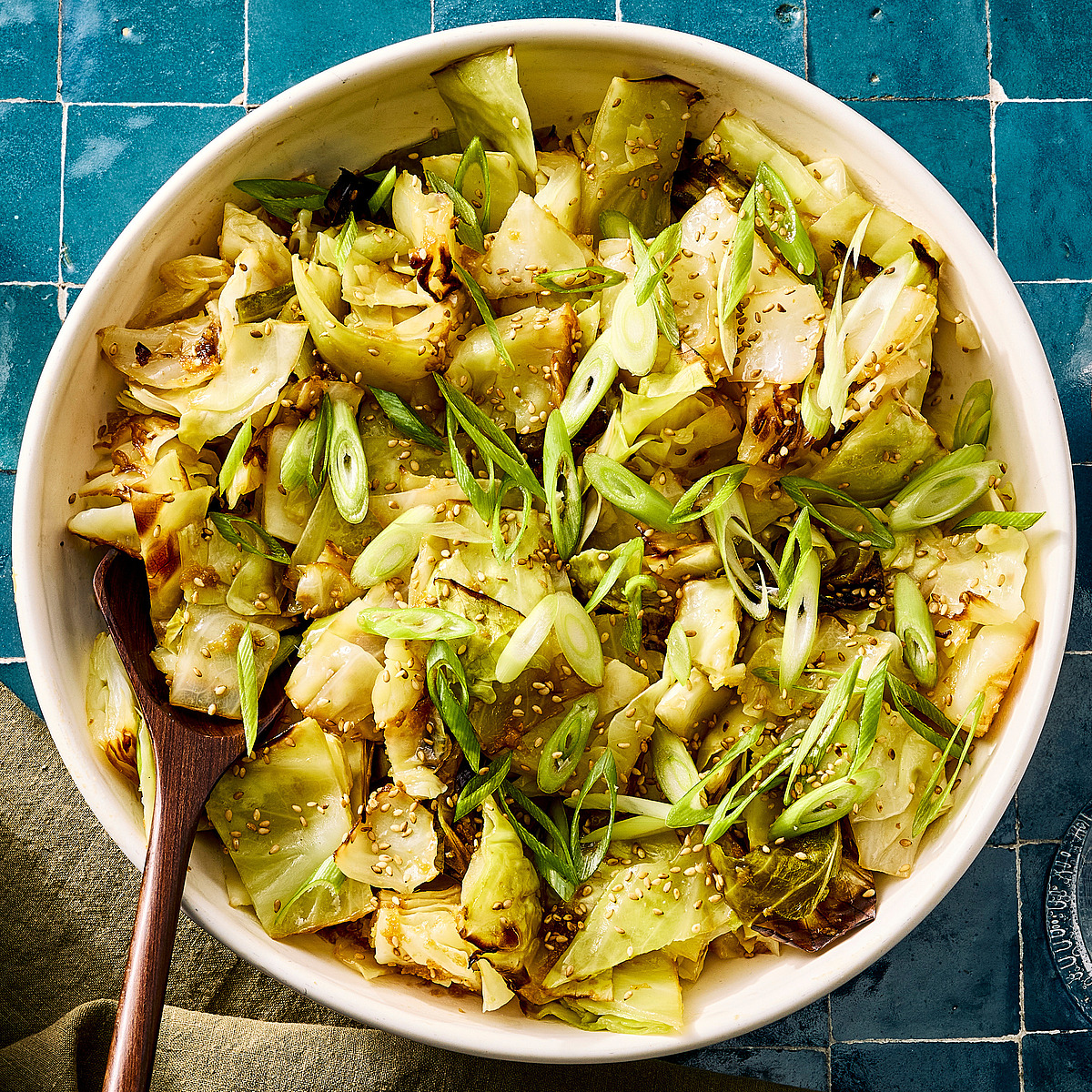 Roasted Sesame-Chile Cabbage Salad